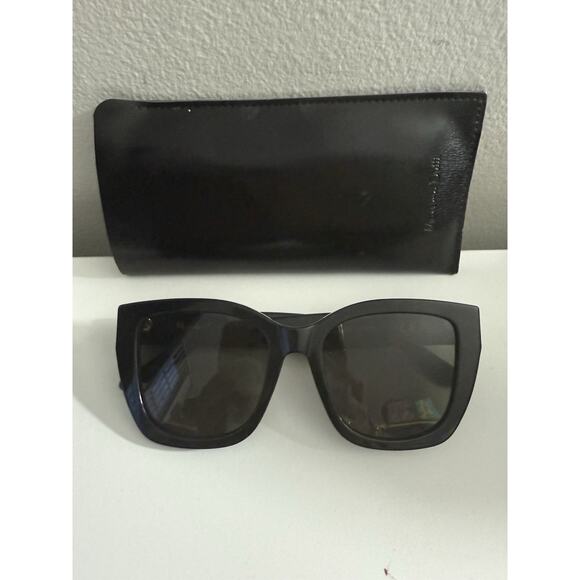Massimo Dutti Square Black Sunglasses 50-20-150 Green Lens